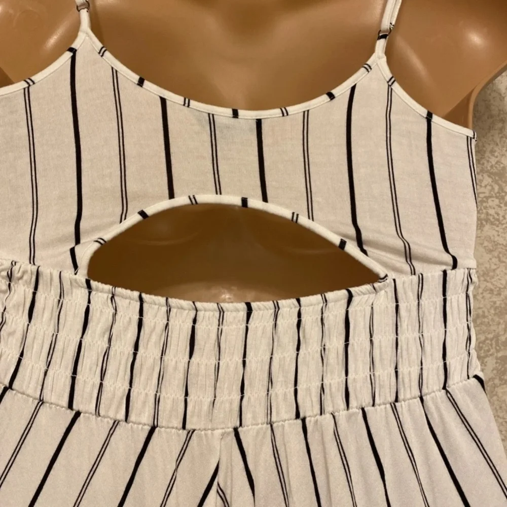 Express Striped High Low Striped Dress with Ruffles